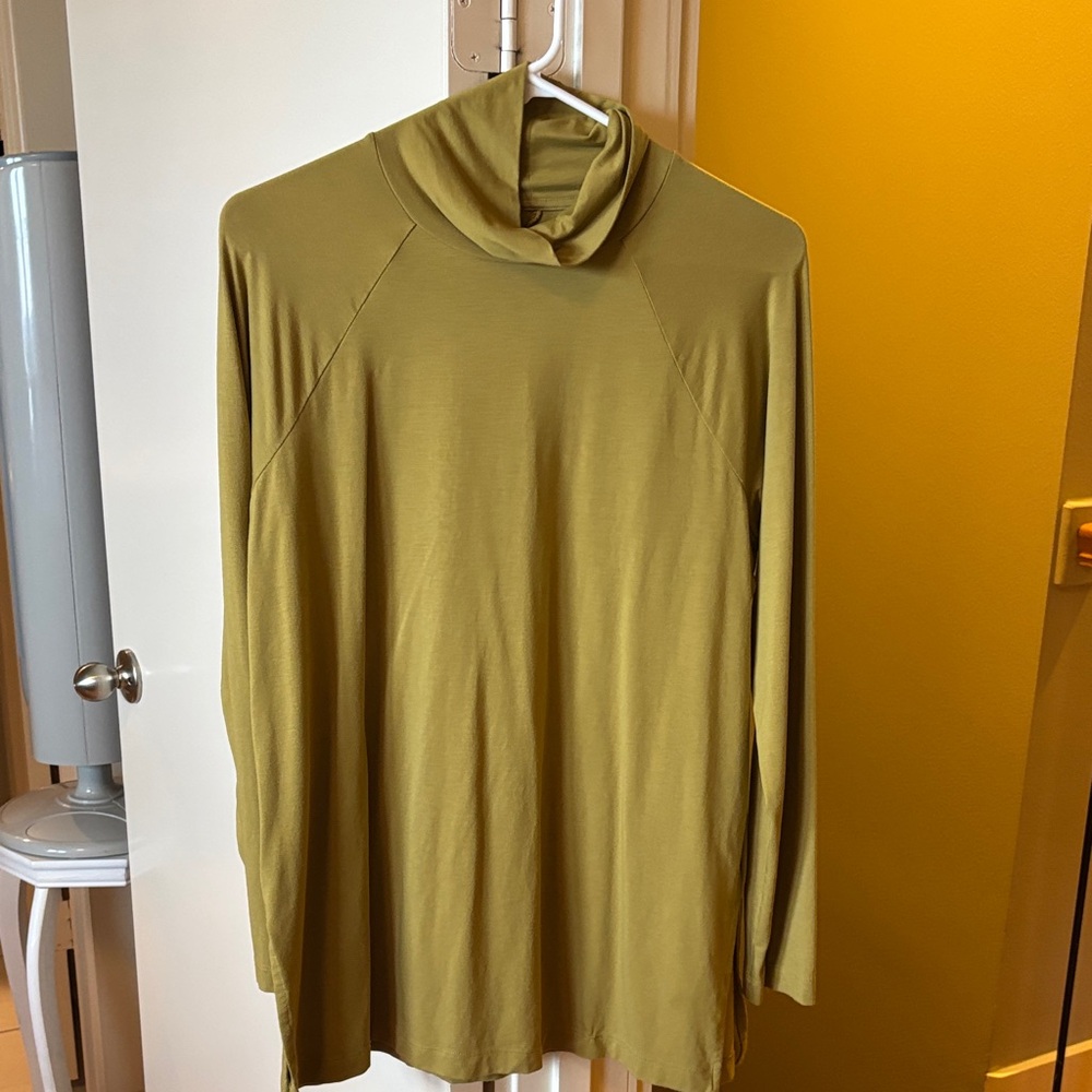 J. Jill Luxe Sufima Mustard Turtleneck Tunic